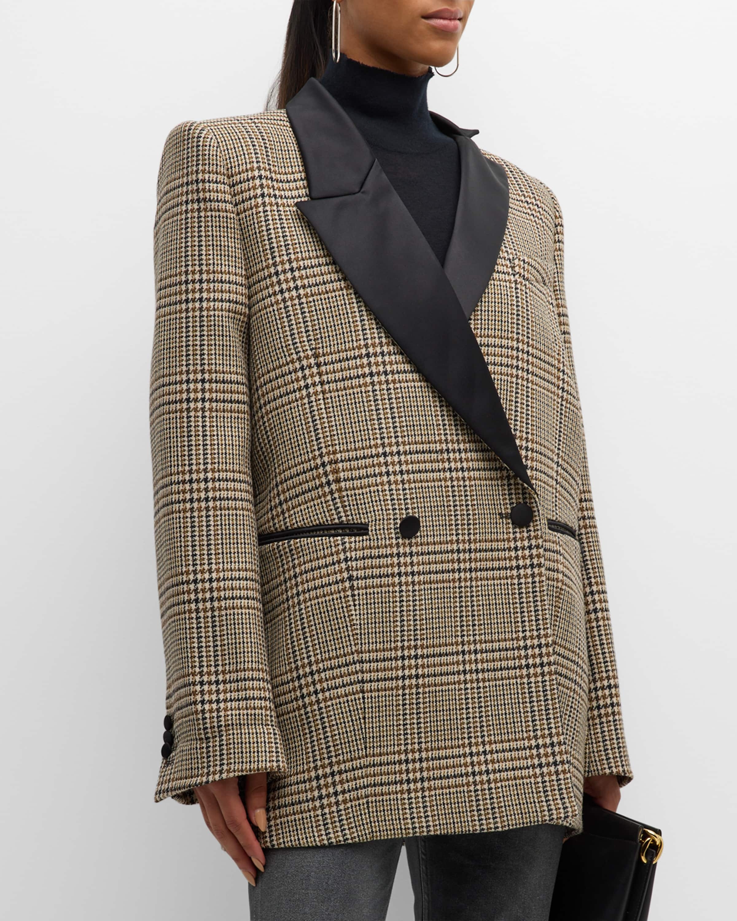 Graphic Elegance Houndstooth Plaid Jacket - 2