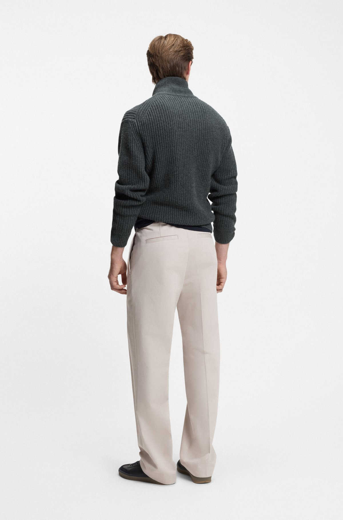 BECKHAM X BOSS ZIP-UP CARDIGAN IN WOOL AND CASHMERE - 5
