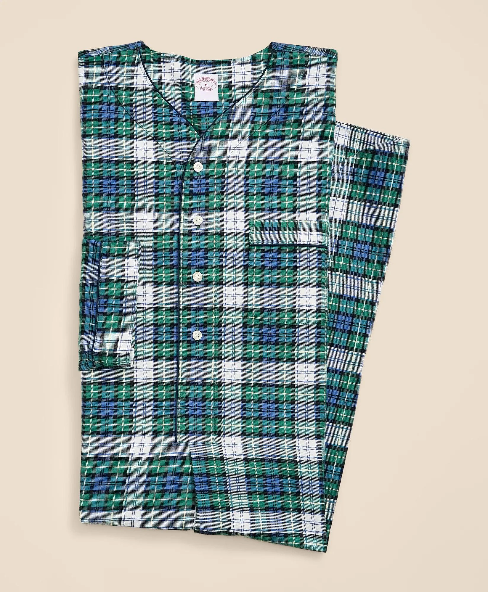 Cotton Flannel Plaid Nightshirt - 1