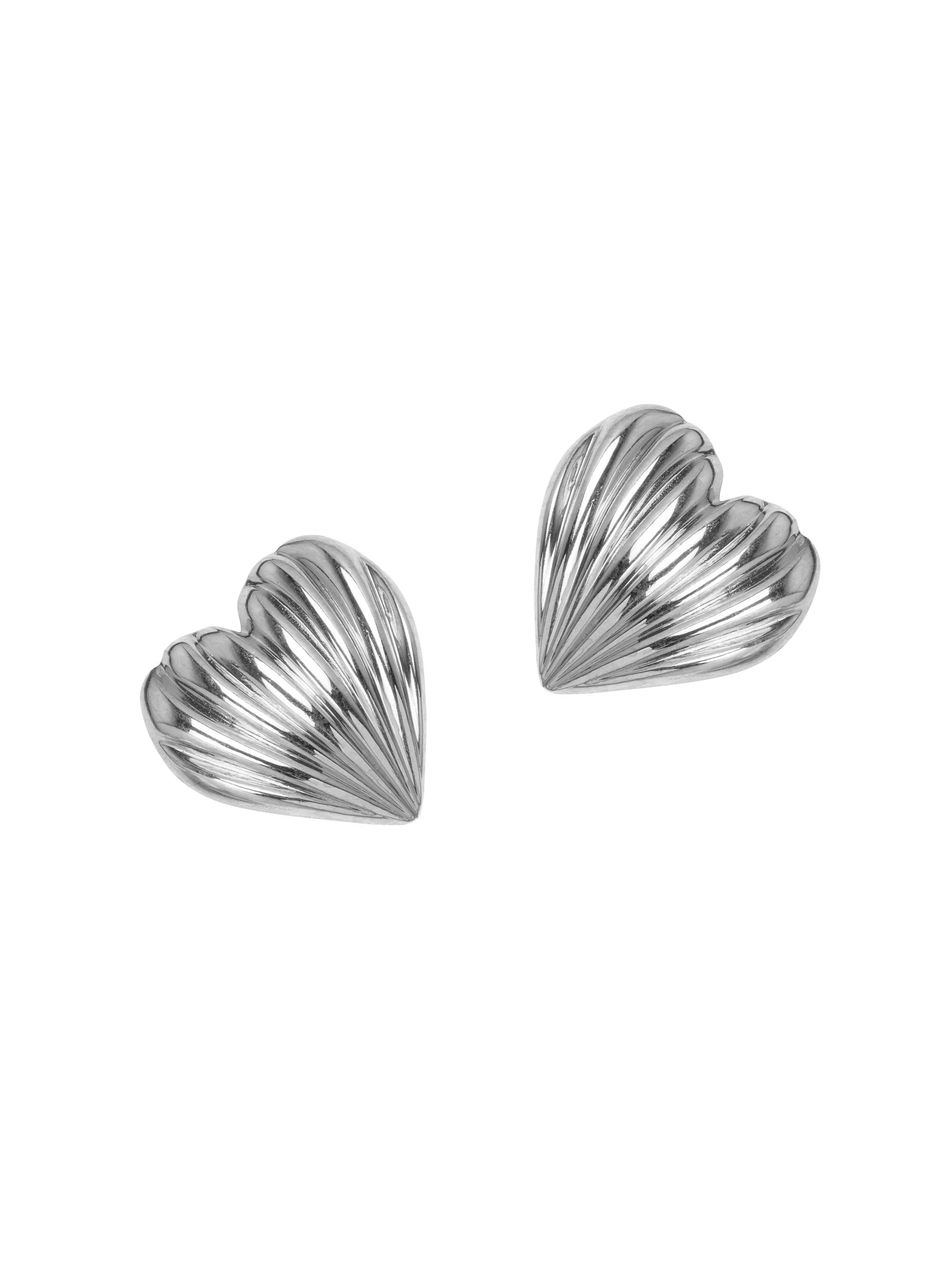 Women's Libi 18K-Gold-Plated or Silvertone Heart Stud Earrings - Silver - 1