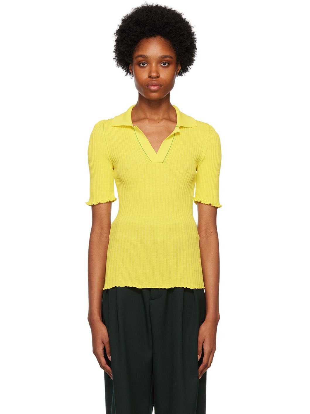 Yellow Cotton Polo - 1