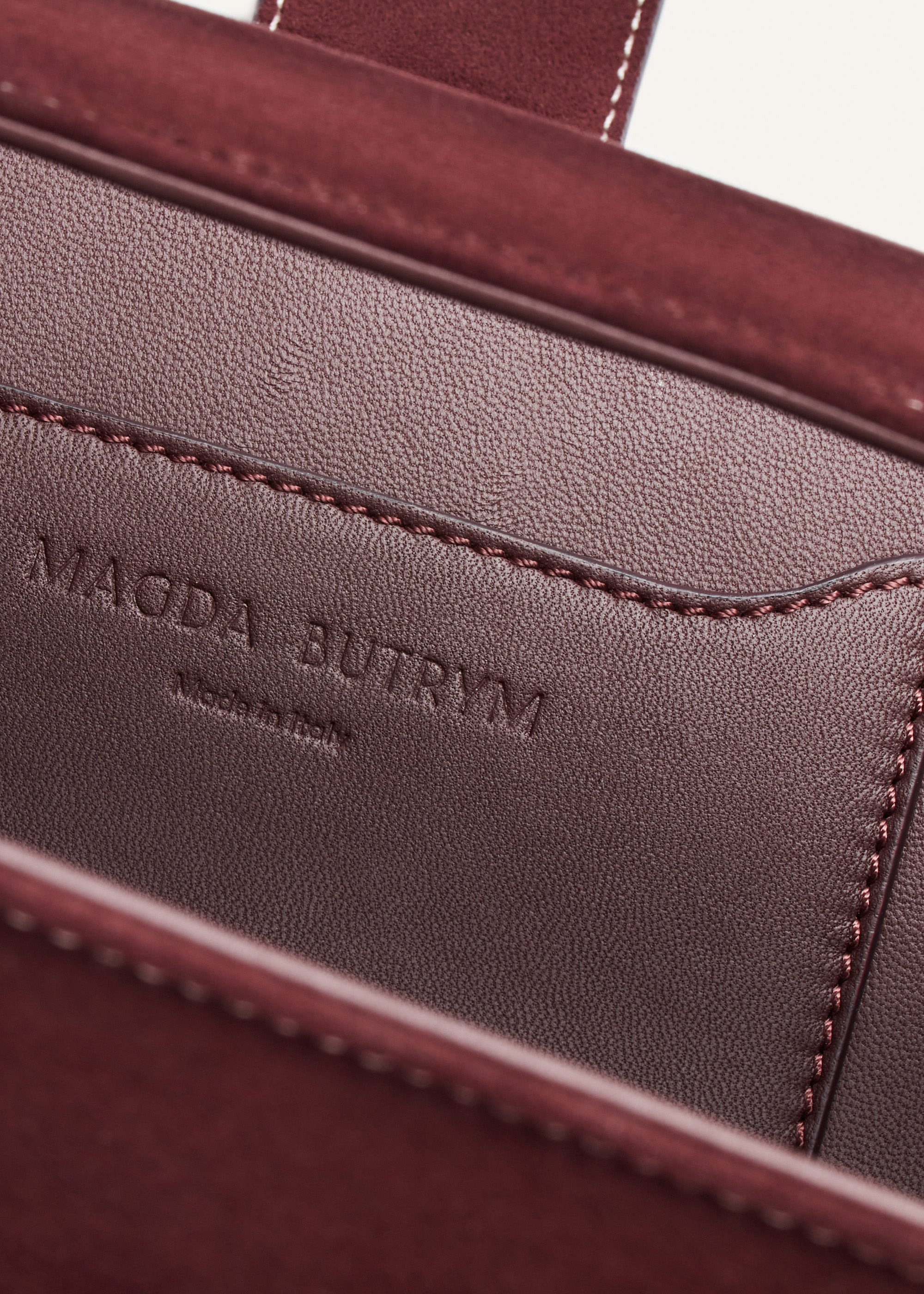 Apolonia bag in burgundy suede with flower charm - 3