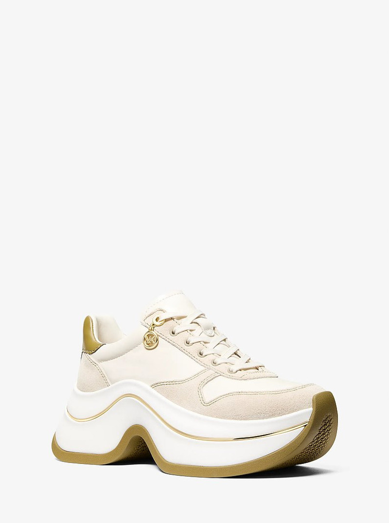 Arla Leather and Suede Trainer 1