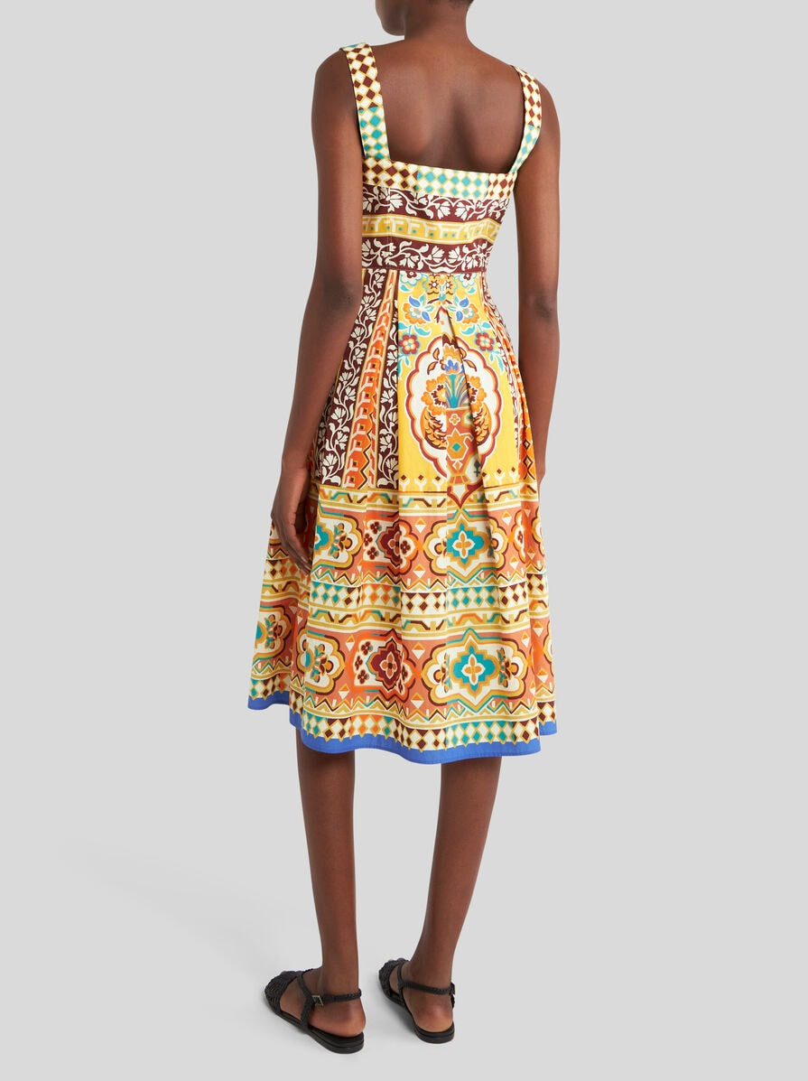 PRINTED POPLIN MIDI DRESS - 4