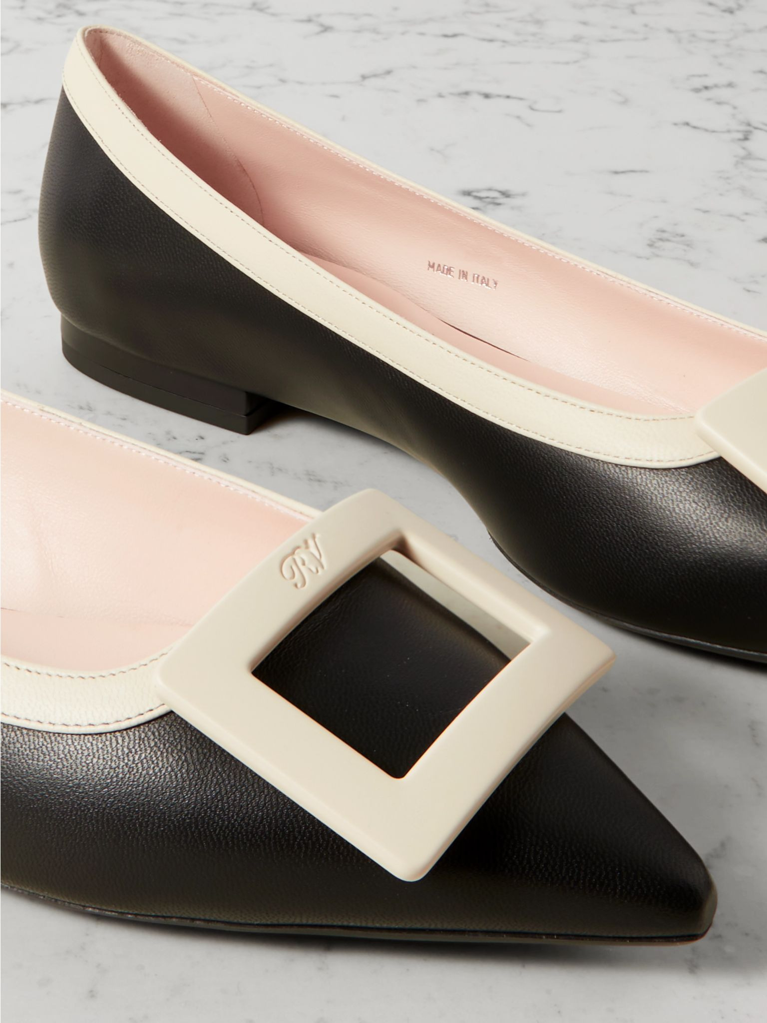 Gommettine buckled patent-leather ballet flats Black - 4
