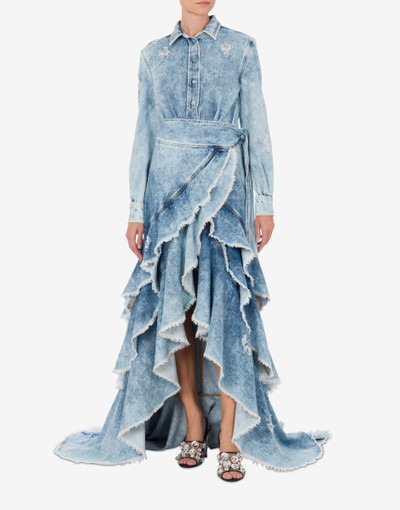 Moschino BLUE DENIM DRESS WITH TRAIN outlook
