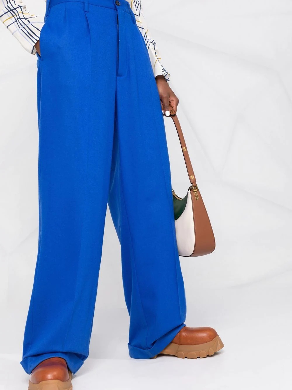 high-waisted tailored trousers - 3