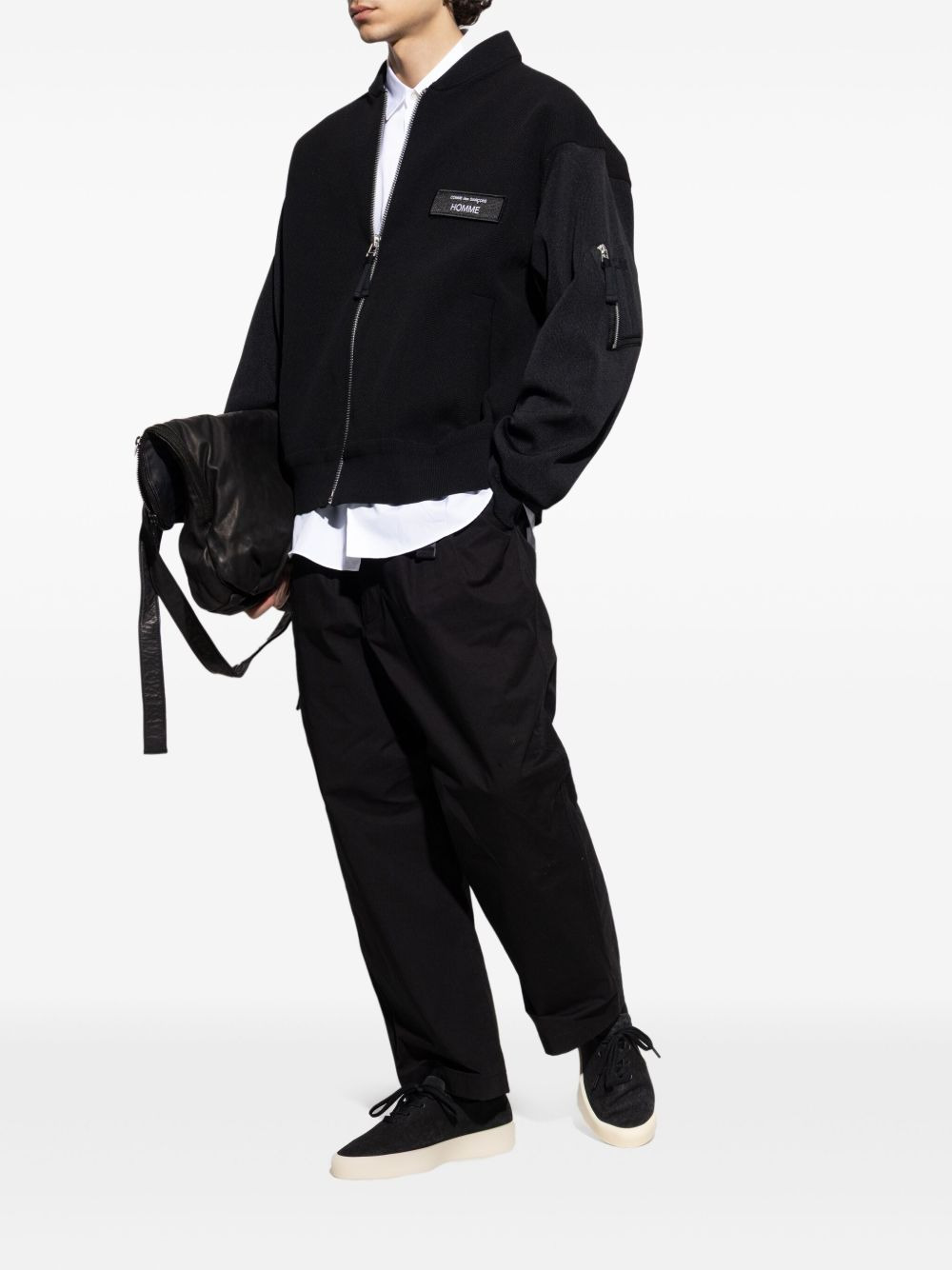 logo-patch bomber jacket - 2