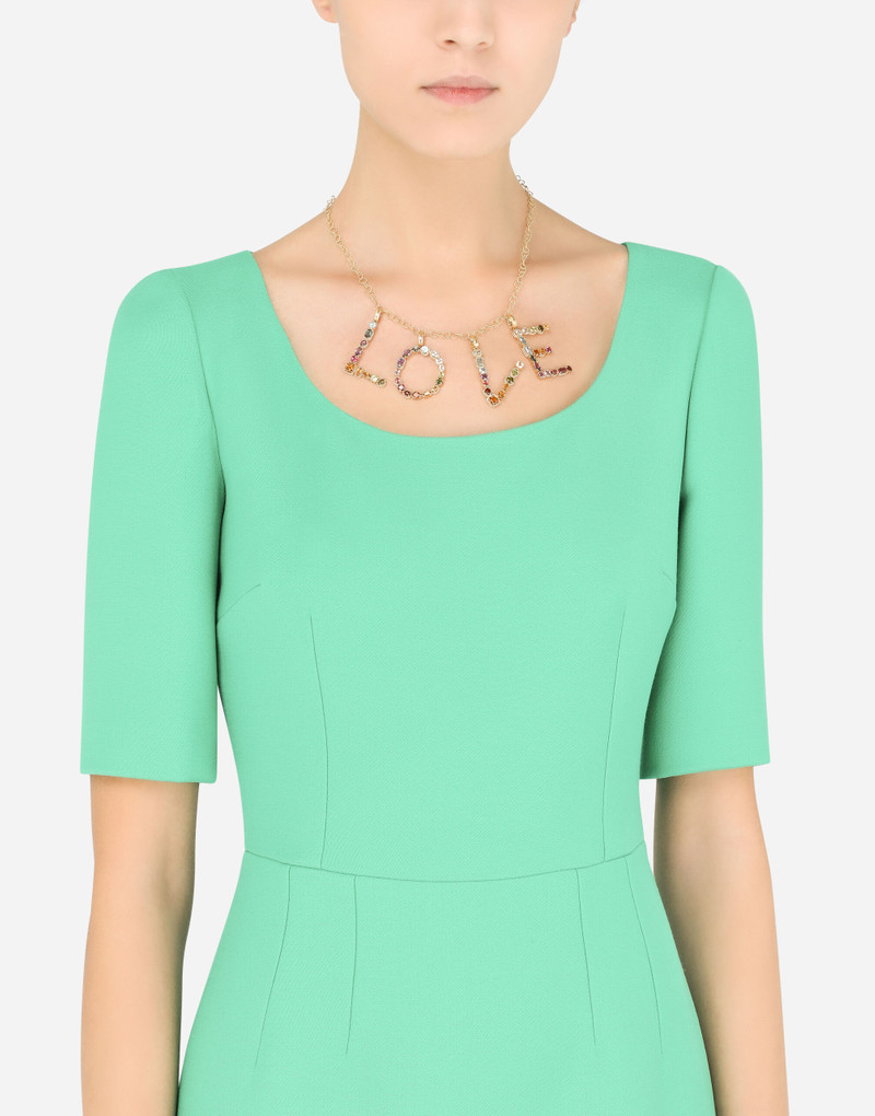 Dolce & Gabbana Charm V Lettering 18-carat yellow gold and multicolored gems outlook