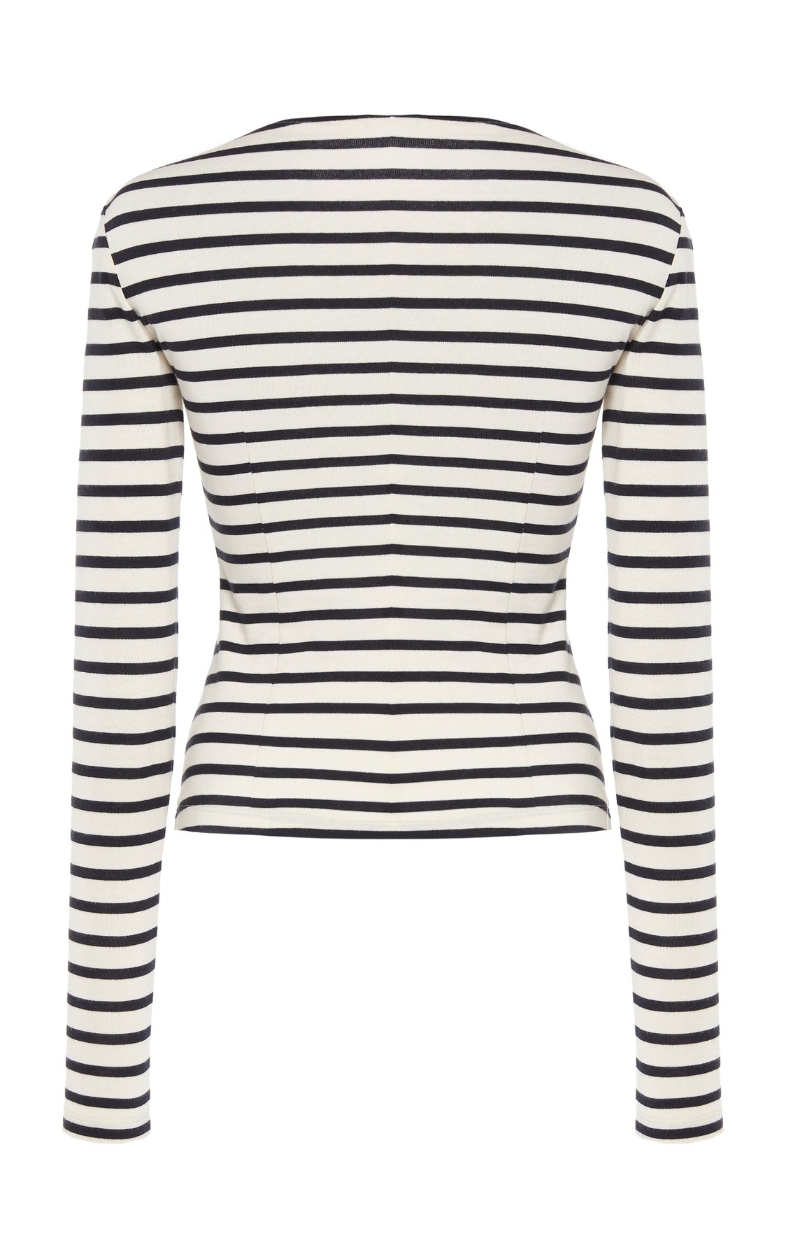 STRIPED FITTED TOP WITH LIP APPLIQUE STRIPED NAVY WHITE - 5