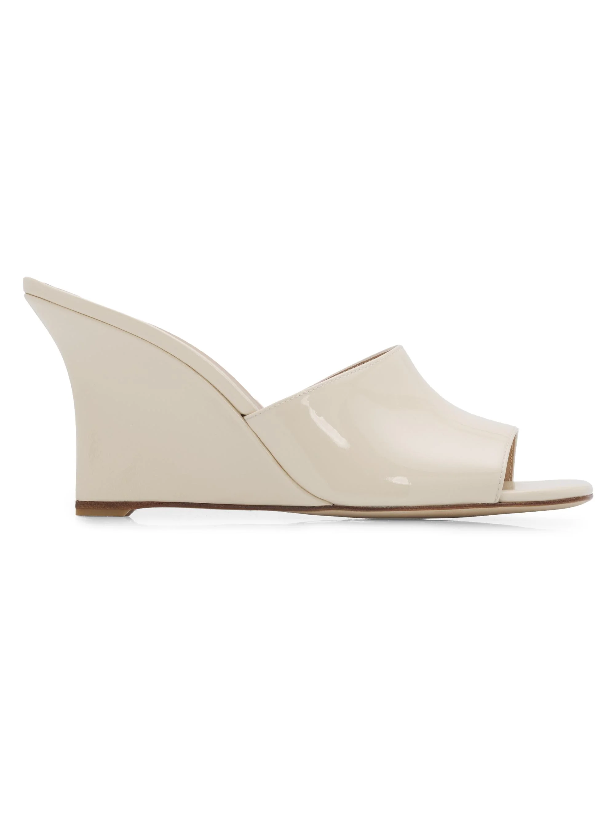 Women's Vinnie 85MM Wedge-Heel Patent Leather Mules - Linen - 1