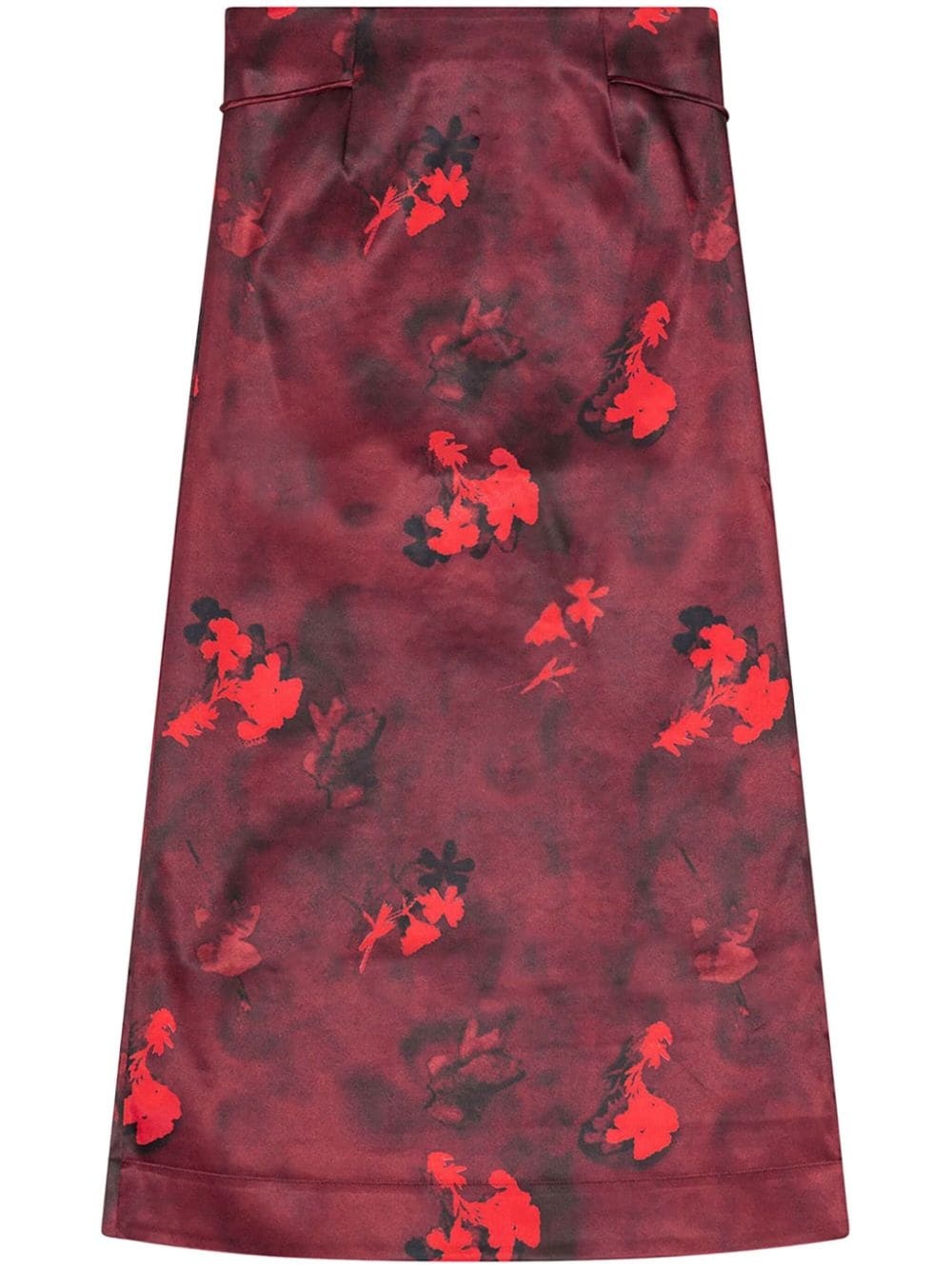 printed satin maxi skirt - 1