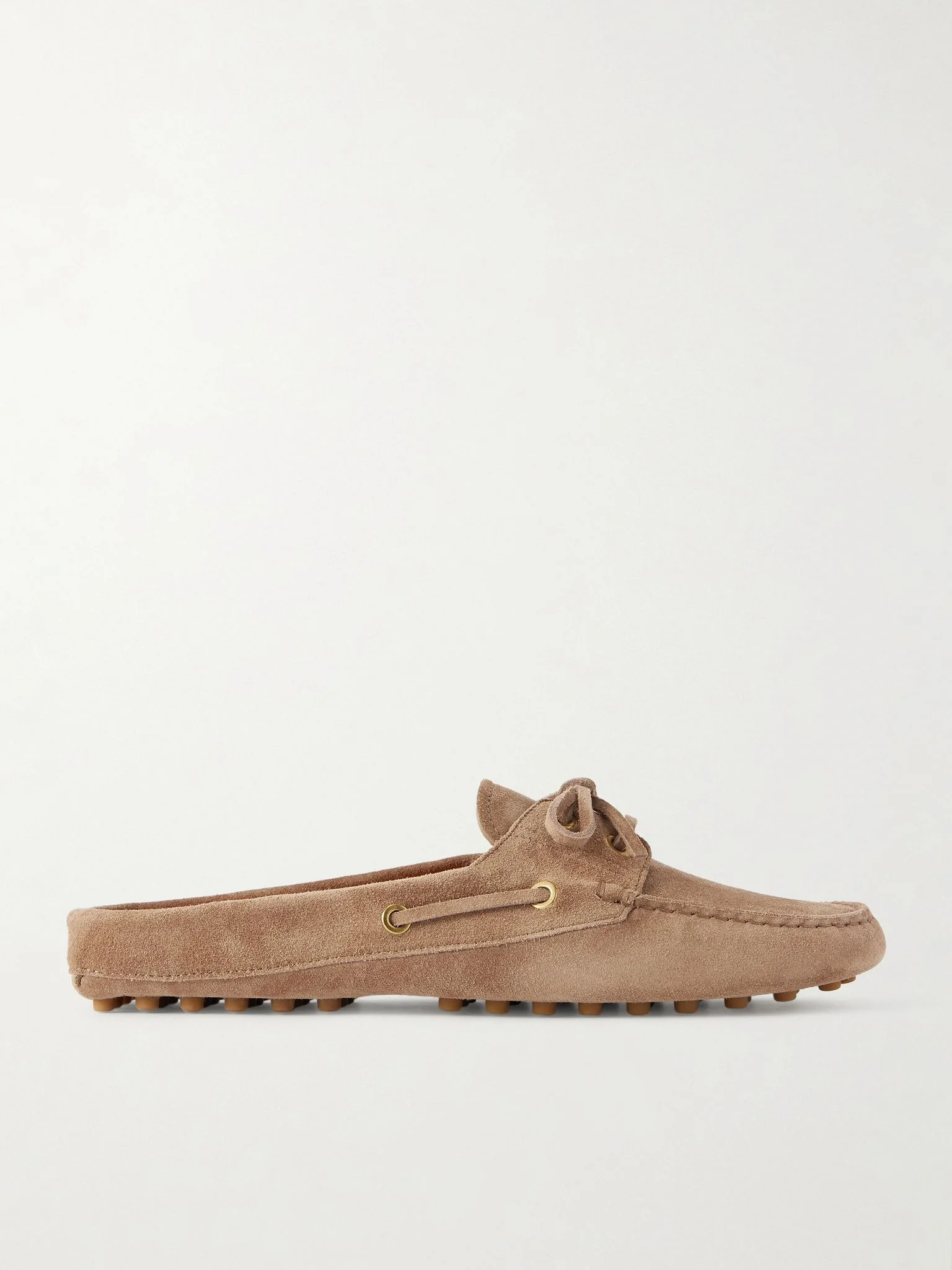 Gommino bow-detailed suede boat shoe Taupe - 1