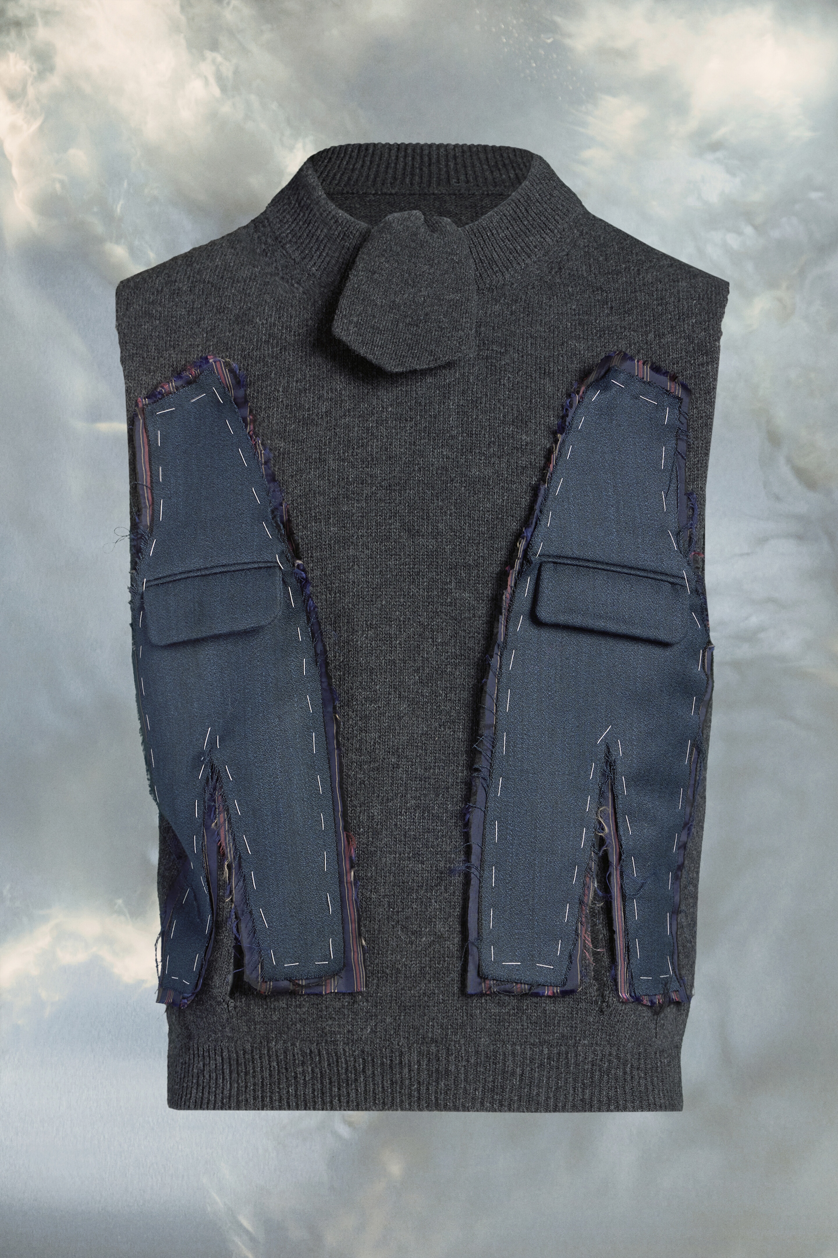 Décortiqué knit tie gilet - 1