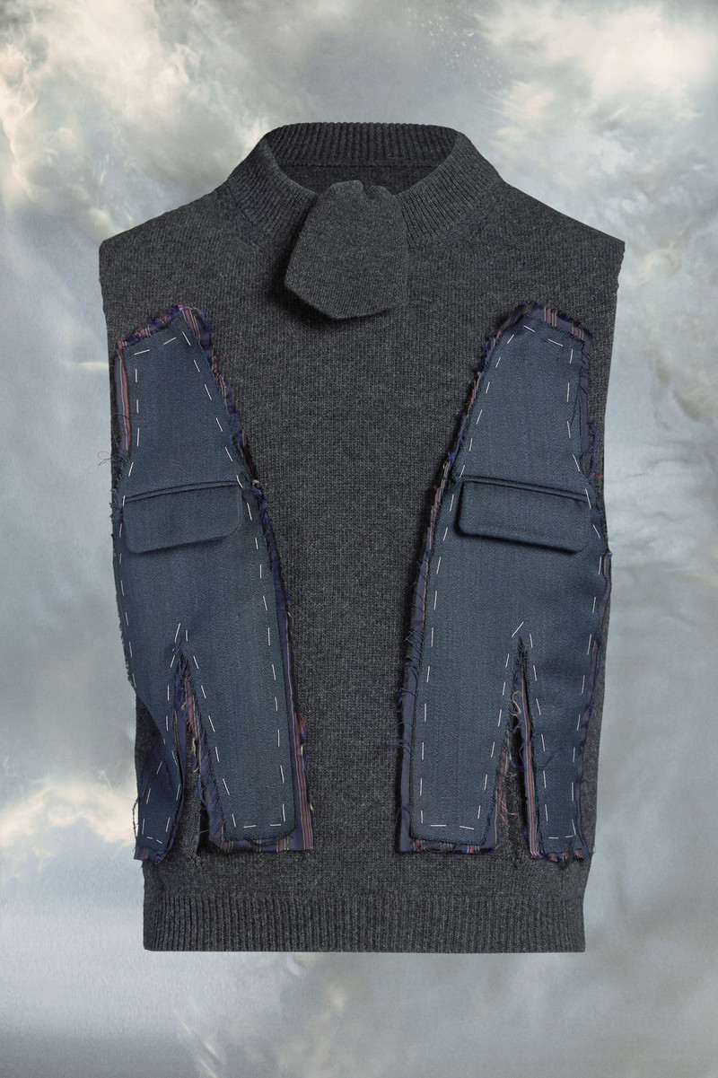 Décortiqué knit tie gilet 1