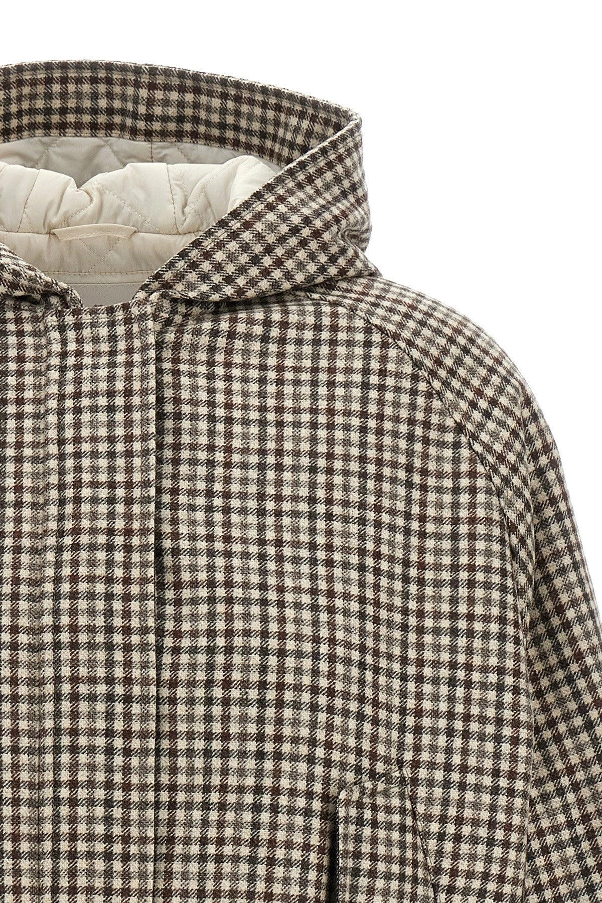 Brunello Cucinelli Women 'Shiny Zipper Pull' Check Jacket - 3
