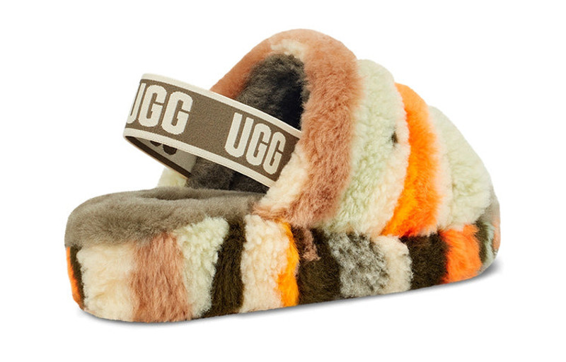 UGG (WMNS) UGG Fluff Yeah Slide Cali Collage 'Olive Green' 1118164-OLV outlook