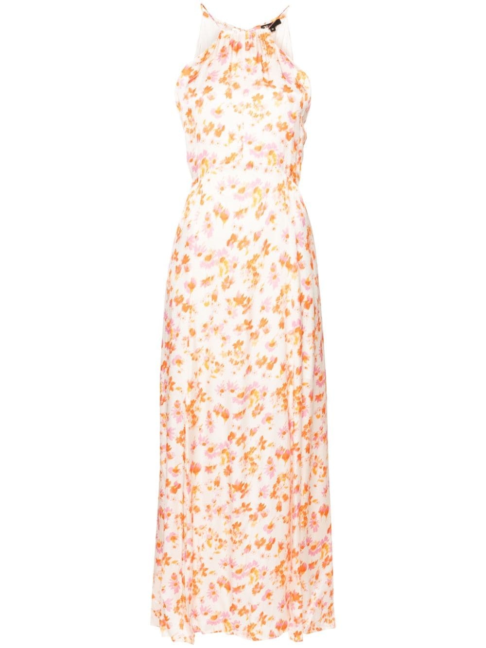 floral-print satin maxi dress - 1