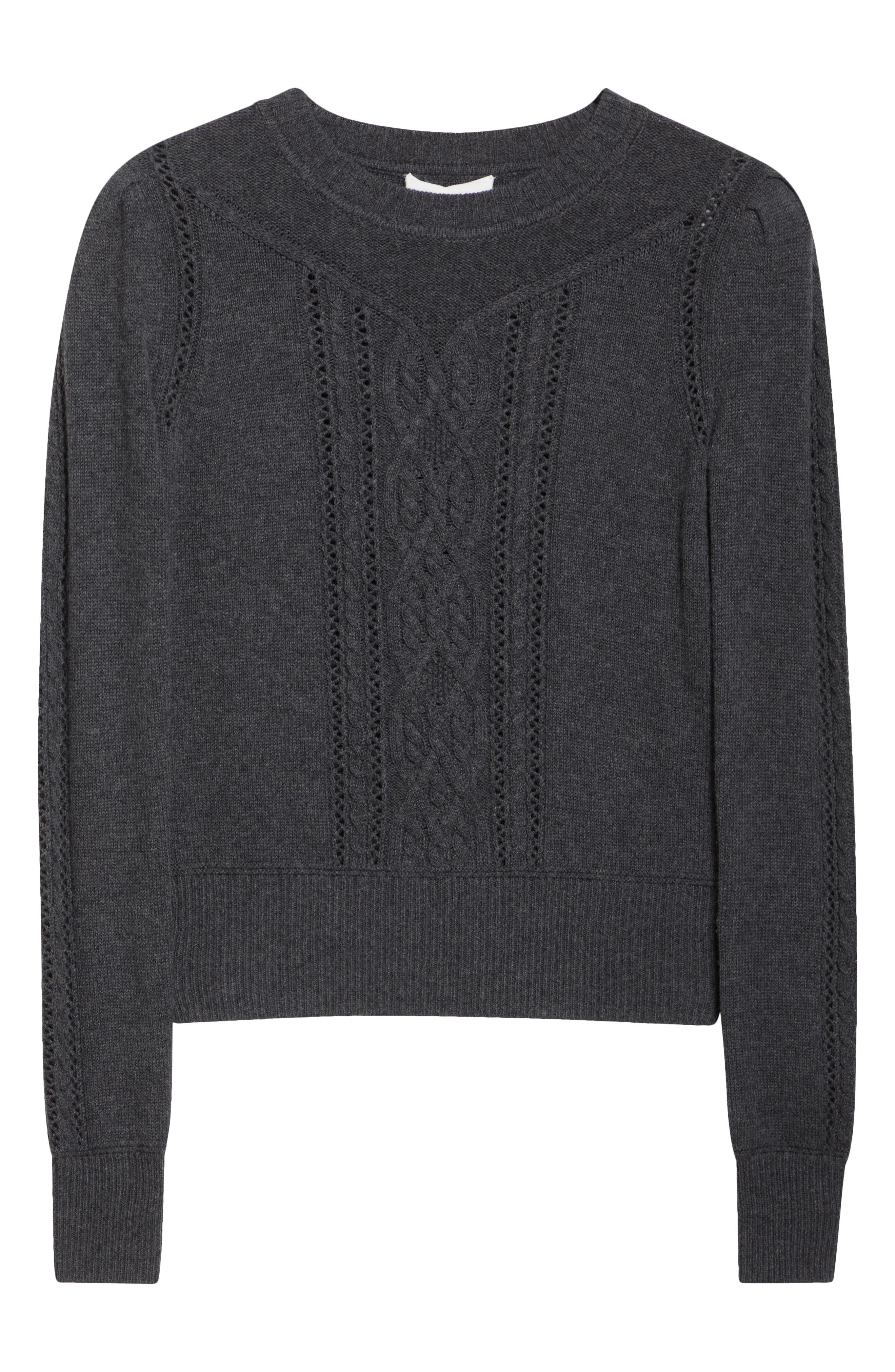 Isabel Marant Étoile Kelia Cotton & Wool Cable Sweater in Anthracite at Nordstrom - 6
