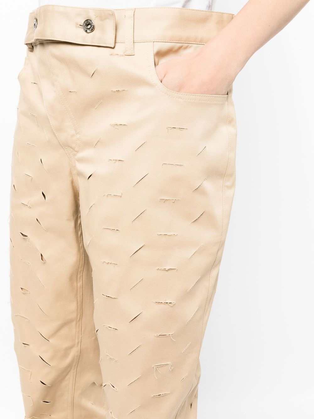 ripped straight-leg trousers - 5