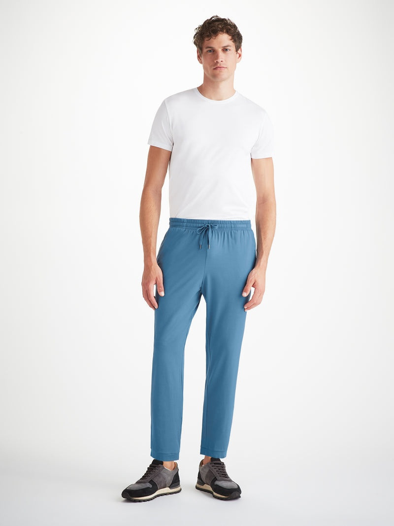 Derek Rose Men's Track Pants Basel Micro Modal Stretch Steel Blue outlook
