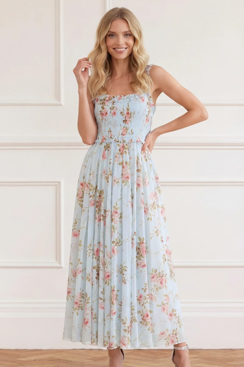 Needle & Thread Summer's Rose Chiffon Smocked Cami Ankle Gown outlook