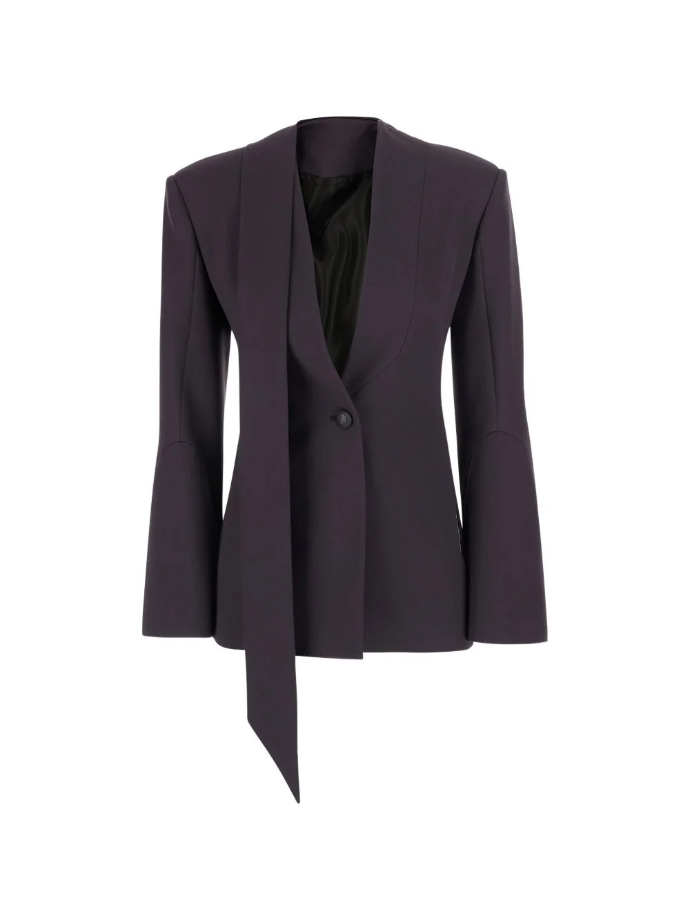 scarf-detail single-breasted blazer - 1
