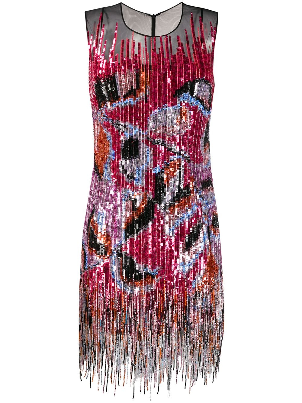 fringed sequin embellished dress - 1