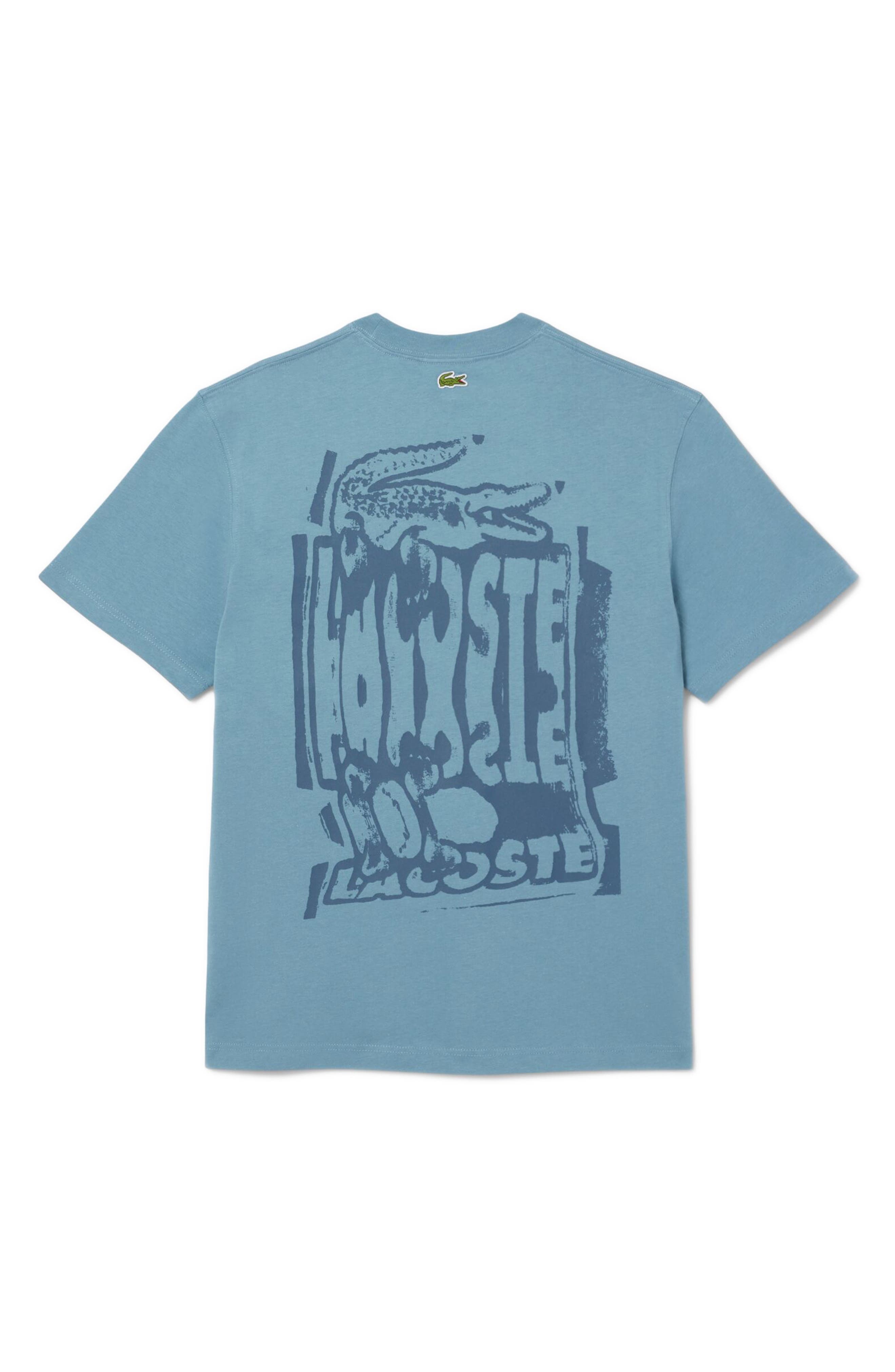 Lacoste Stencil Classic Fit Graphic T-Shirt in Cun Limestone/Falcon at Nordstrom - 5