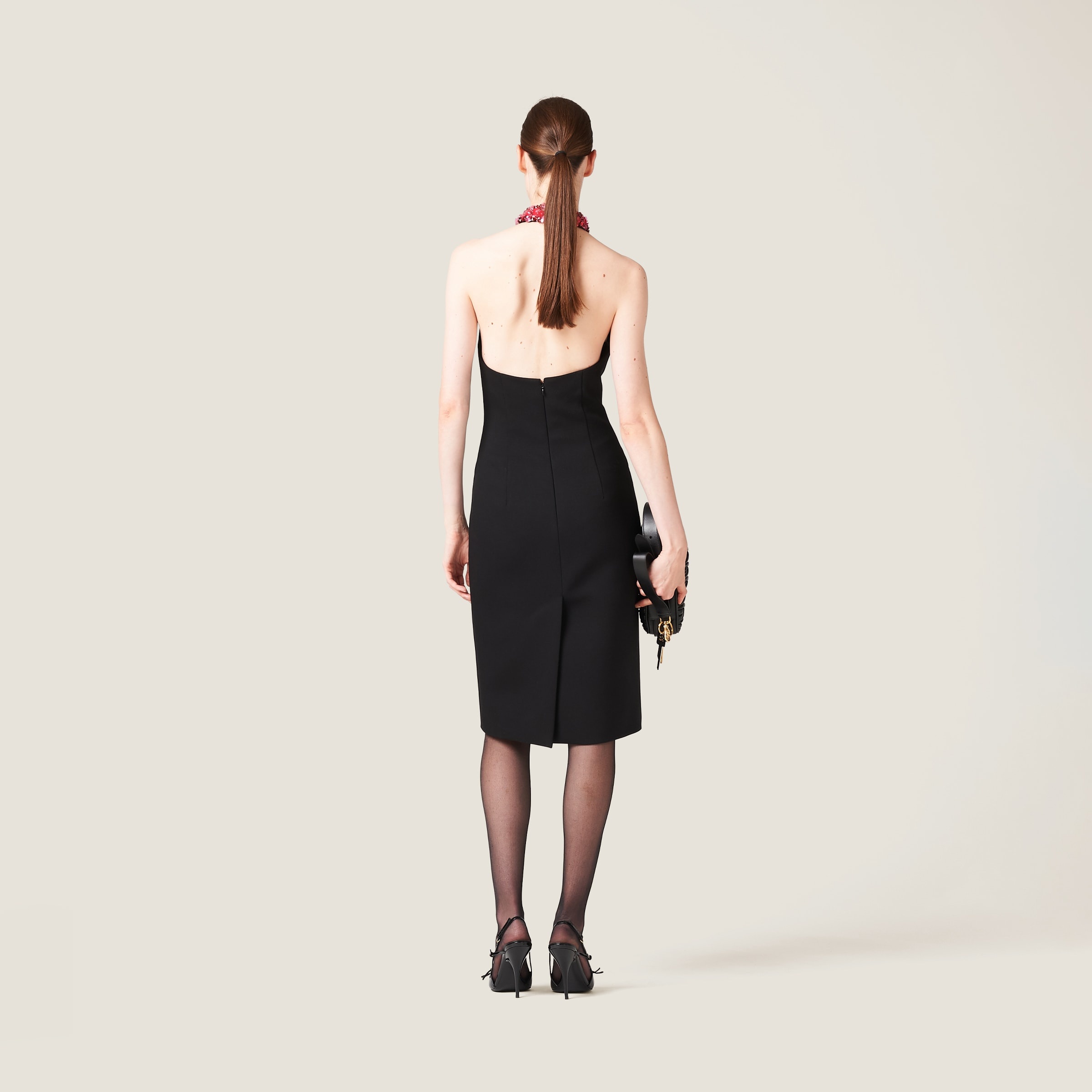 Embroidered grain de poudre dress - 3