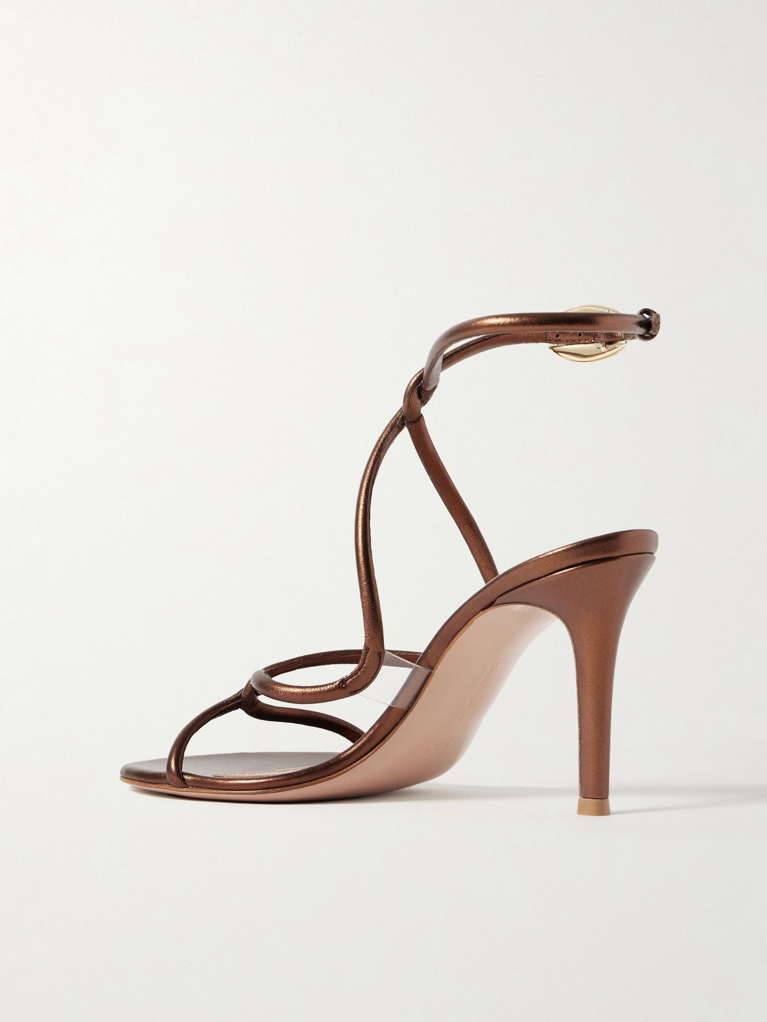 Black Mamba 85 metallic leather sandals Chocolate - 3