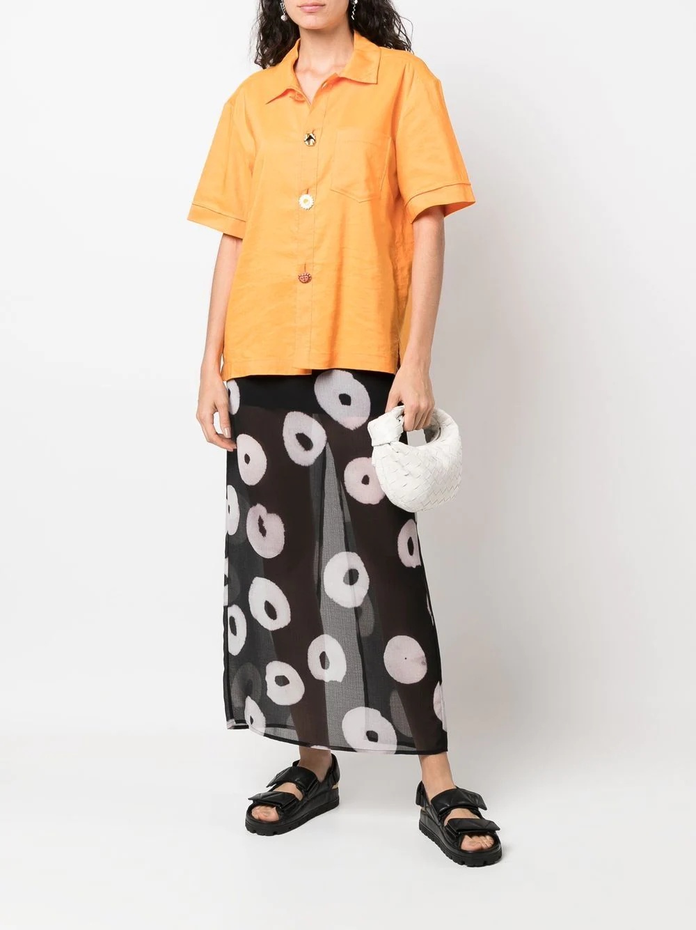 NINA RICCI semi sheer printed skirt | REVERSIBLE