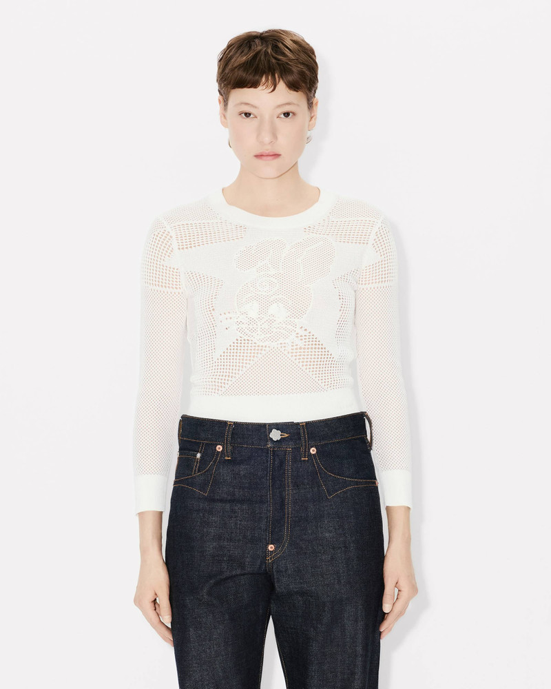 KENZO 'KENZO Cartoon' long sleeve cropped top in cotton outlook