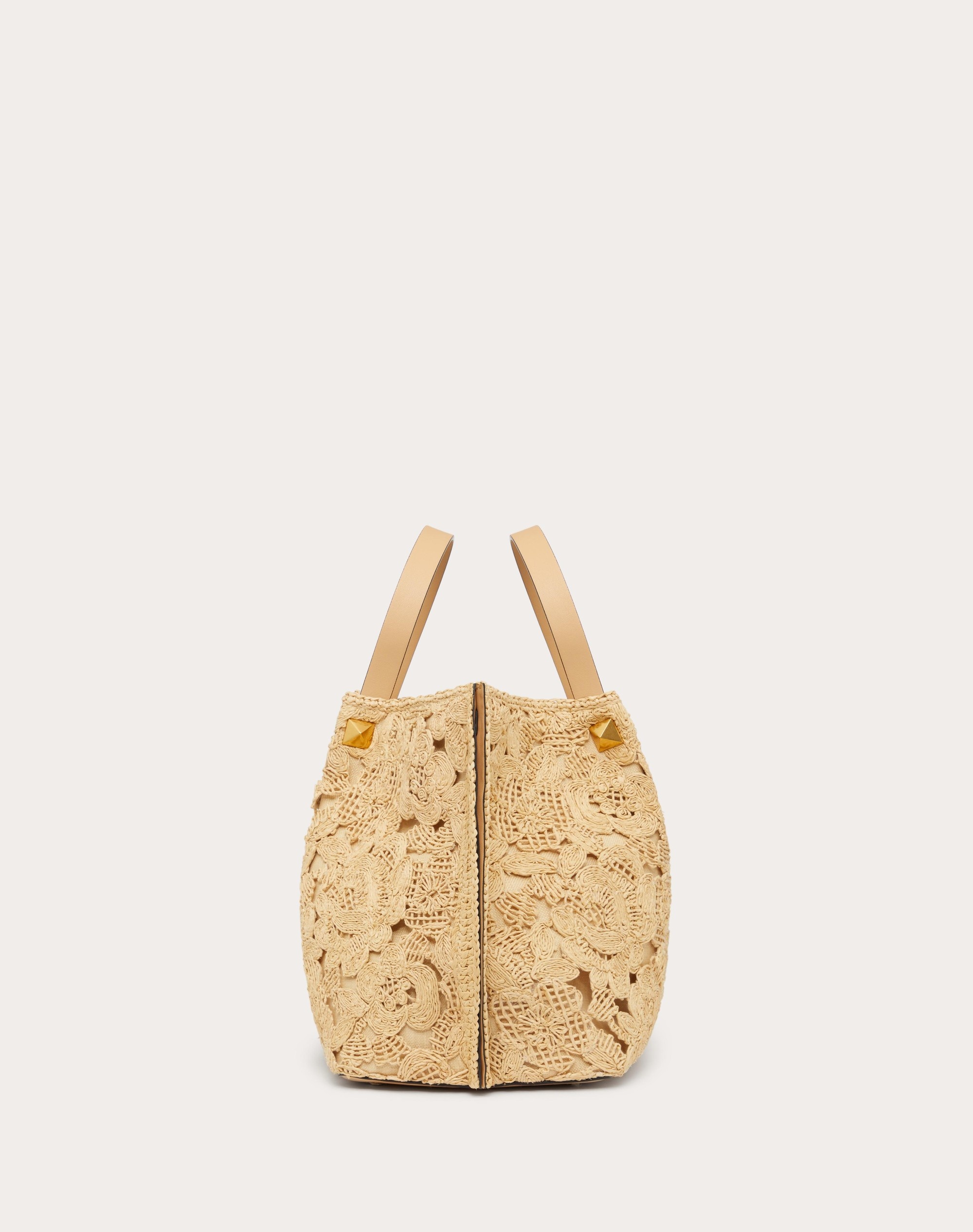 MEDIUM SHOPPING BAG IN LACE-EFFECT RAFFIA - 5