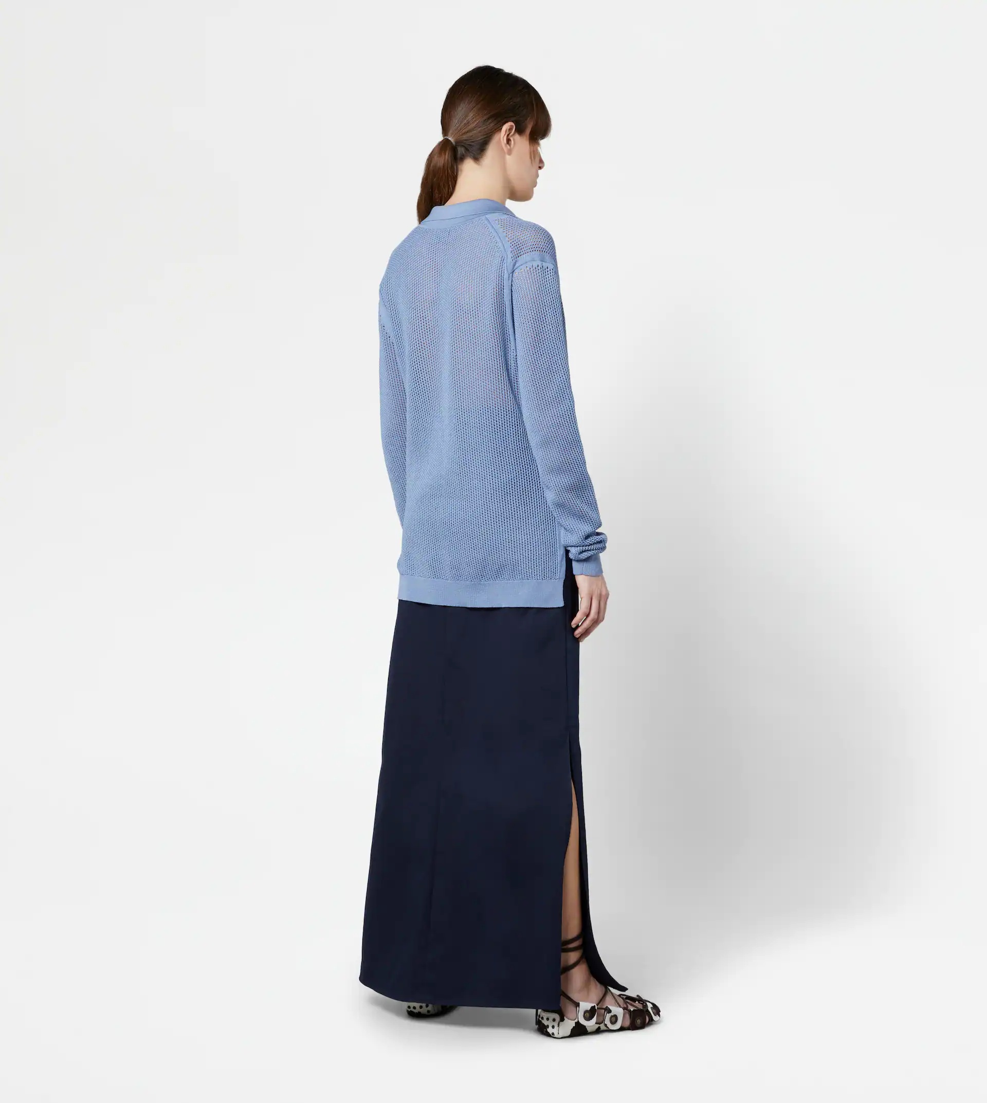 KNITTED POLO SHIRT - LIGHT BLUE - 3