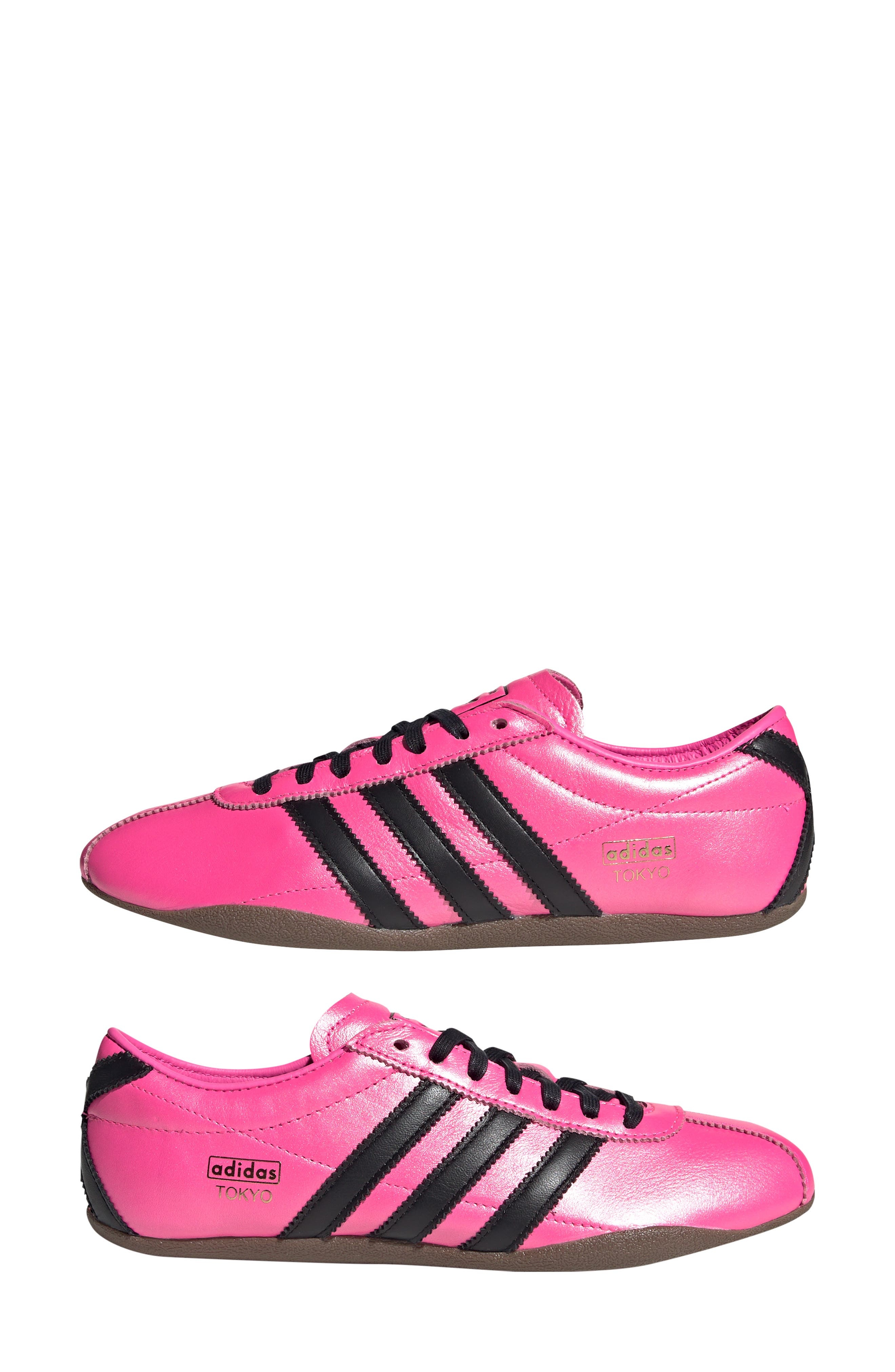 adidas Tokyo Decon Low Top Leather Sneaker in Lucid Pink/Black/Gum at Nordstrom - 8