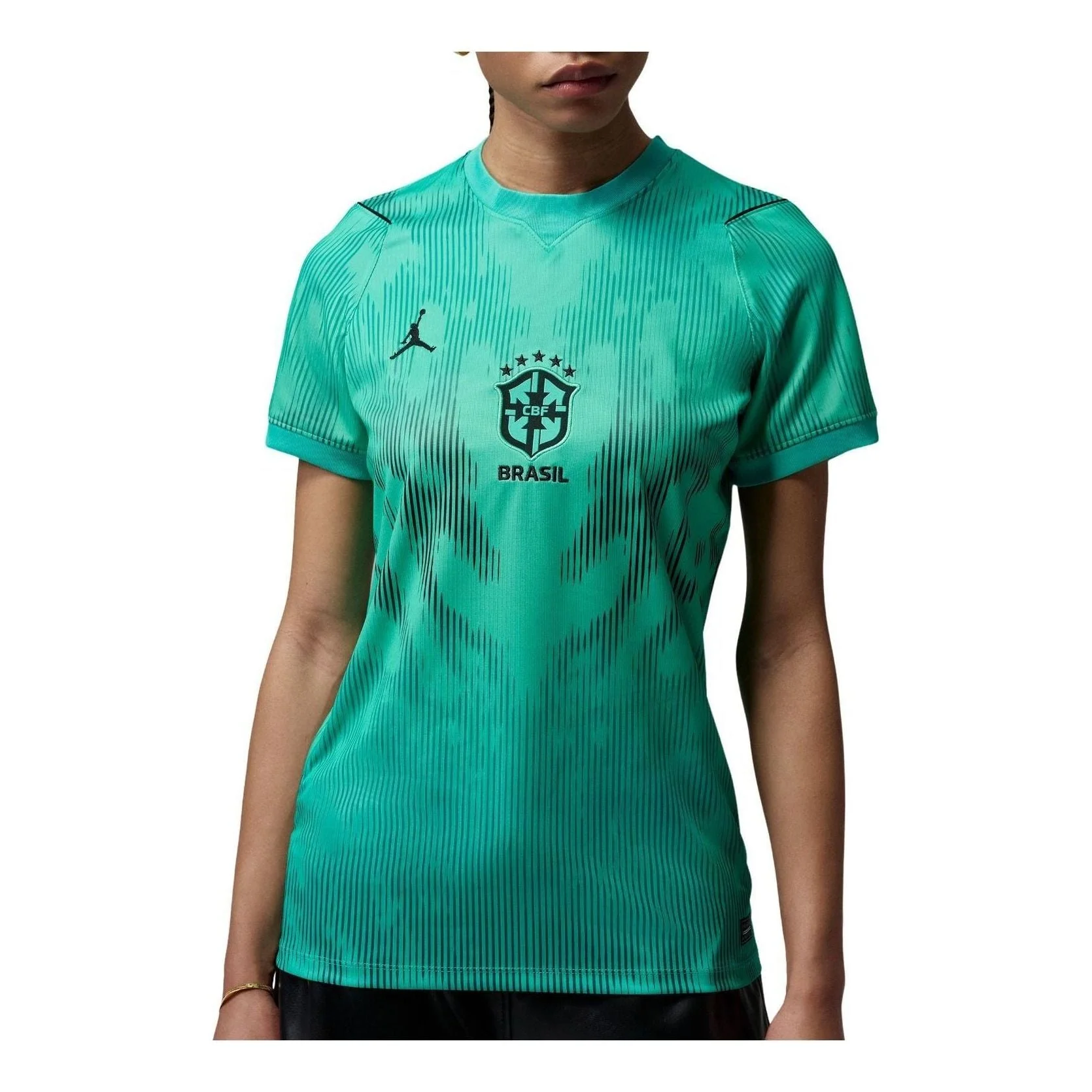 (WMNS) Jordan Brazil 2026 Stadium Goalkeeper Dri-FIT Soccer Replica Jersey 'Light Menta Black' IQ333 - 1