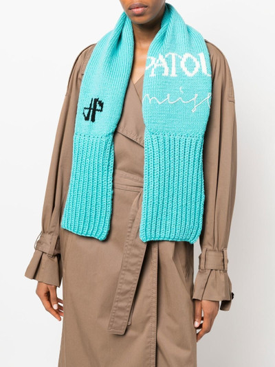 PATOU intarsia logo-knit scarf outlook