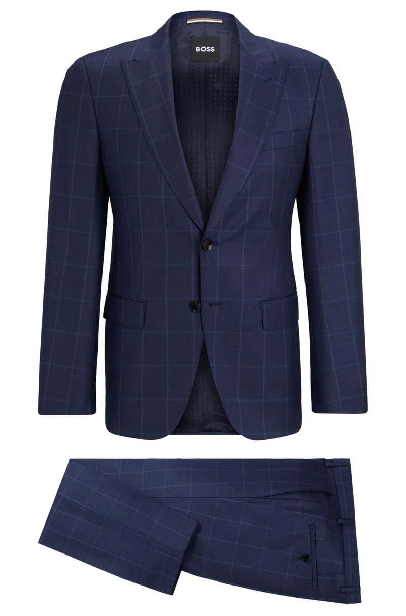 SLIM-FIT TWO-PIECE SUIT IN CHECKED VIRGIN WOOL 9