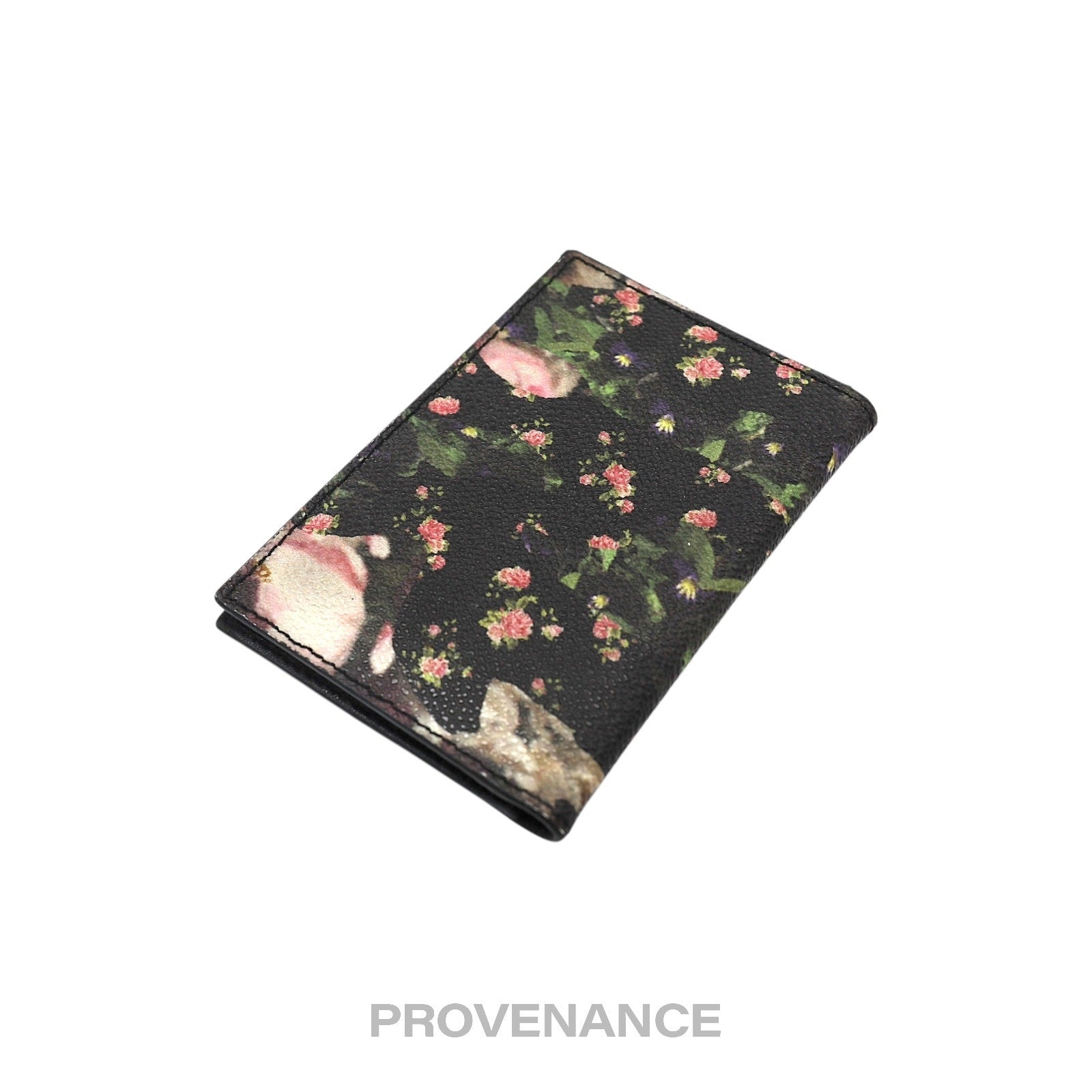 Givenchy Card Holder Wallet - Floral Black Leather - 4