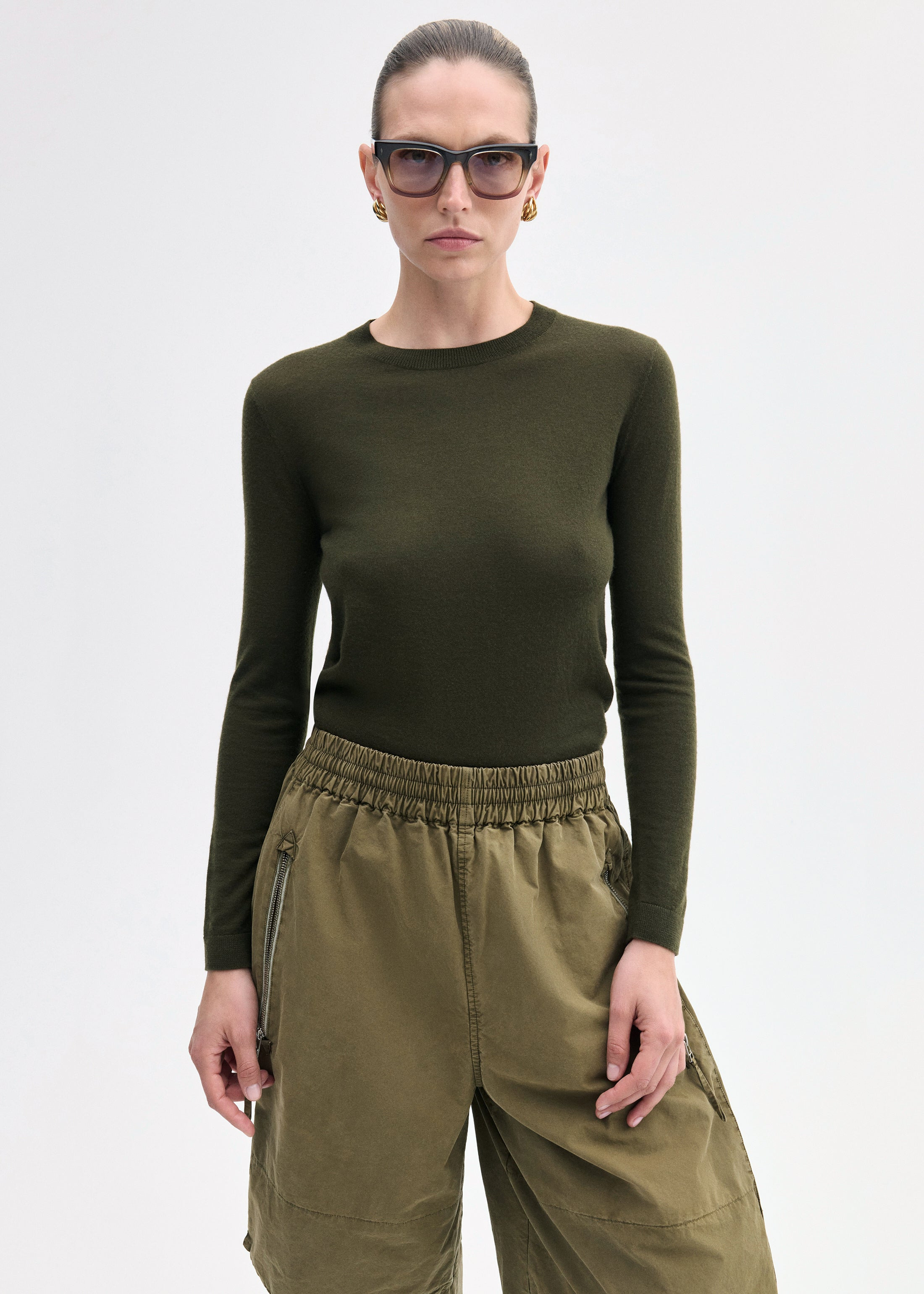 Long Sleeve Crew in Fine Cashmere - 2