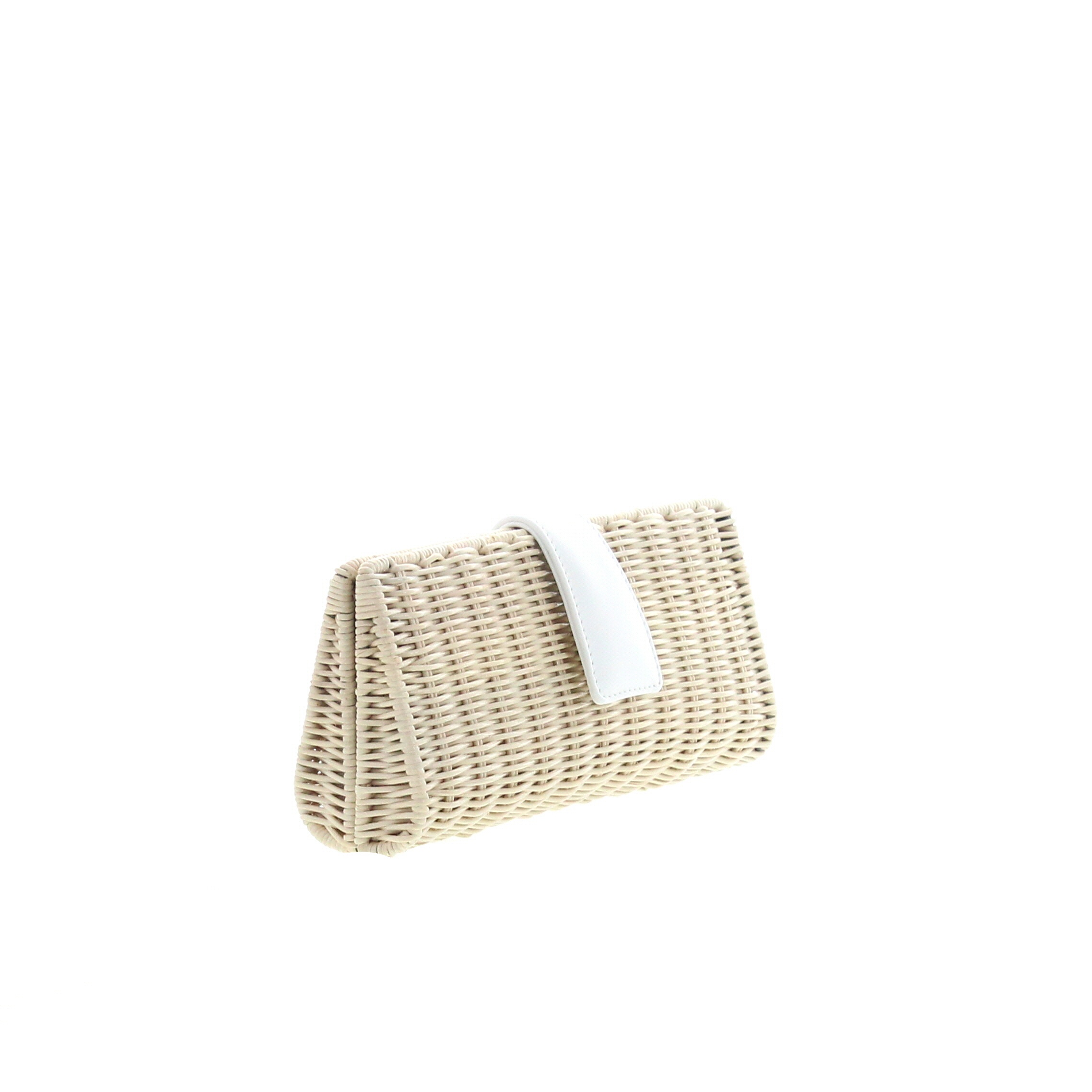 CARLA SAINT-BARTH - Carla Saint Barth – Vimini Long Clutch – Natural / White - 2