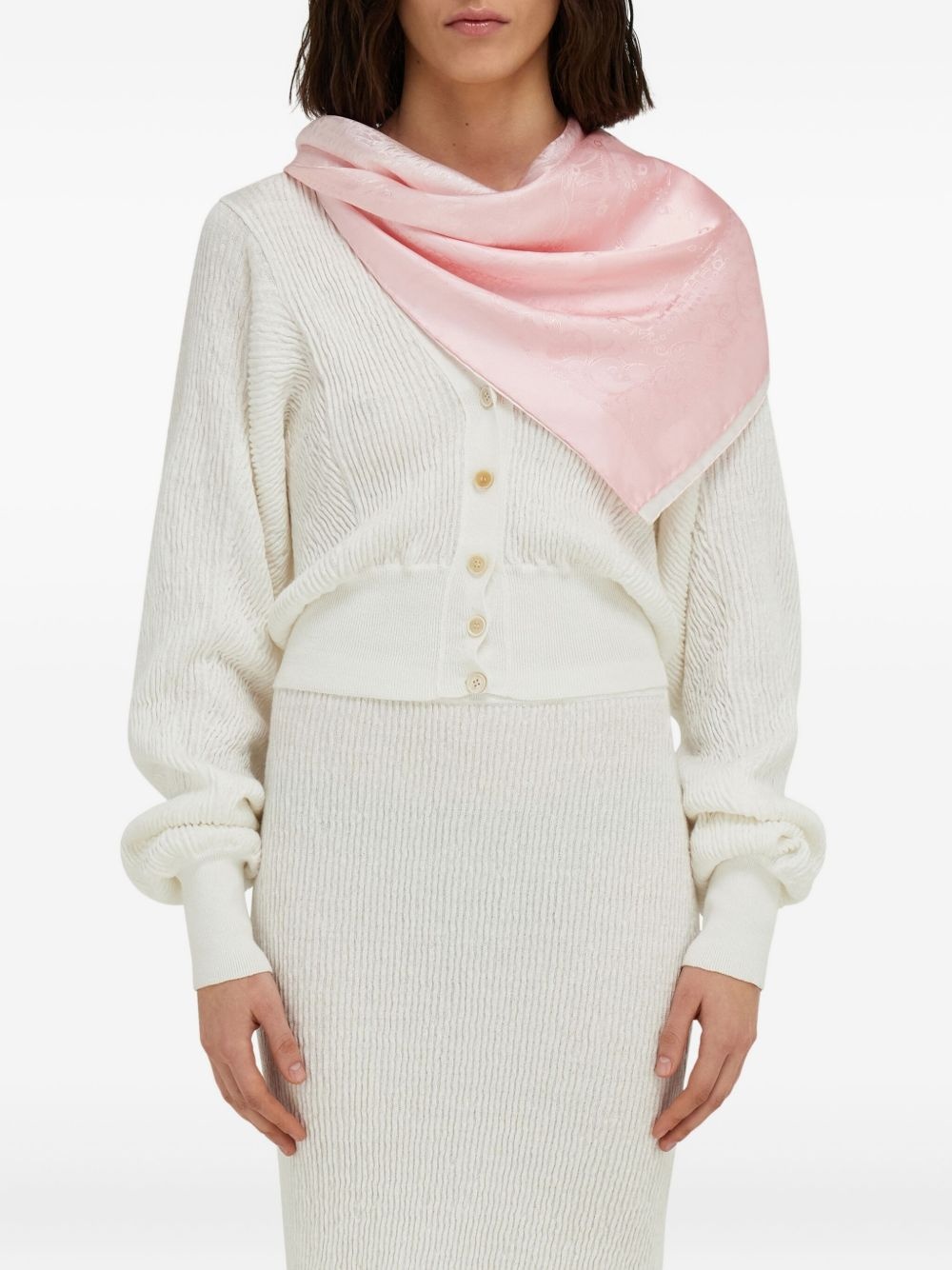 silk jacquard scarf - 3