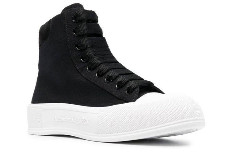 Alexander McQueen High-top Deck Plimsoll 'Black' 707681W4MV71070 - 3