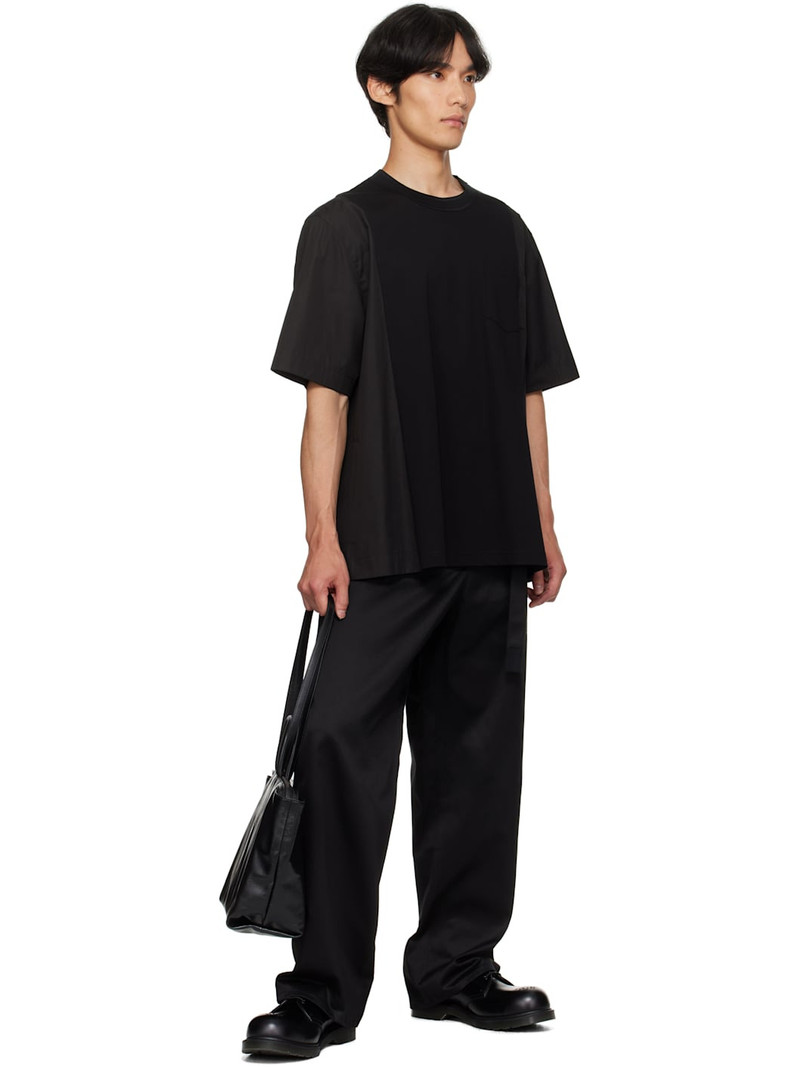sacai Black Cotton Chino Trousers outlook