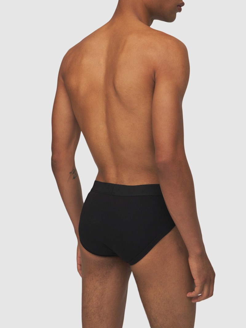 Pack of 2 logo stretch cotton briefs - 3