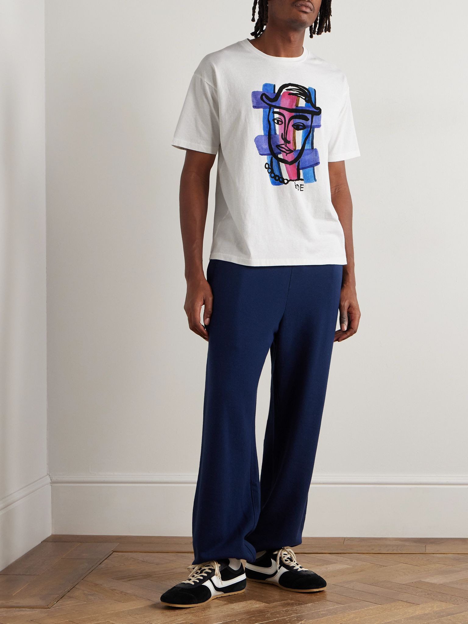 Chapeau Printed Cotton-Jersey T-Shirt White - 2