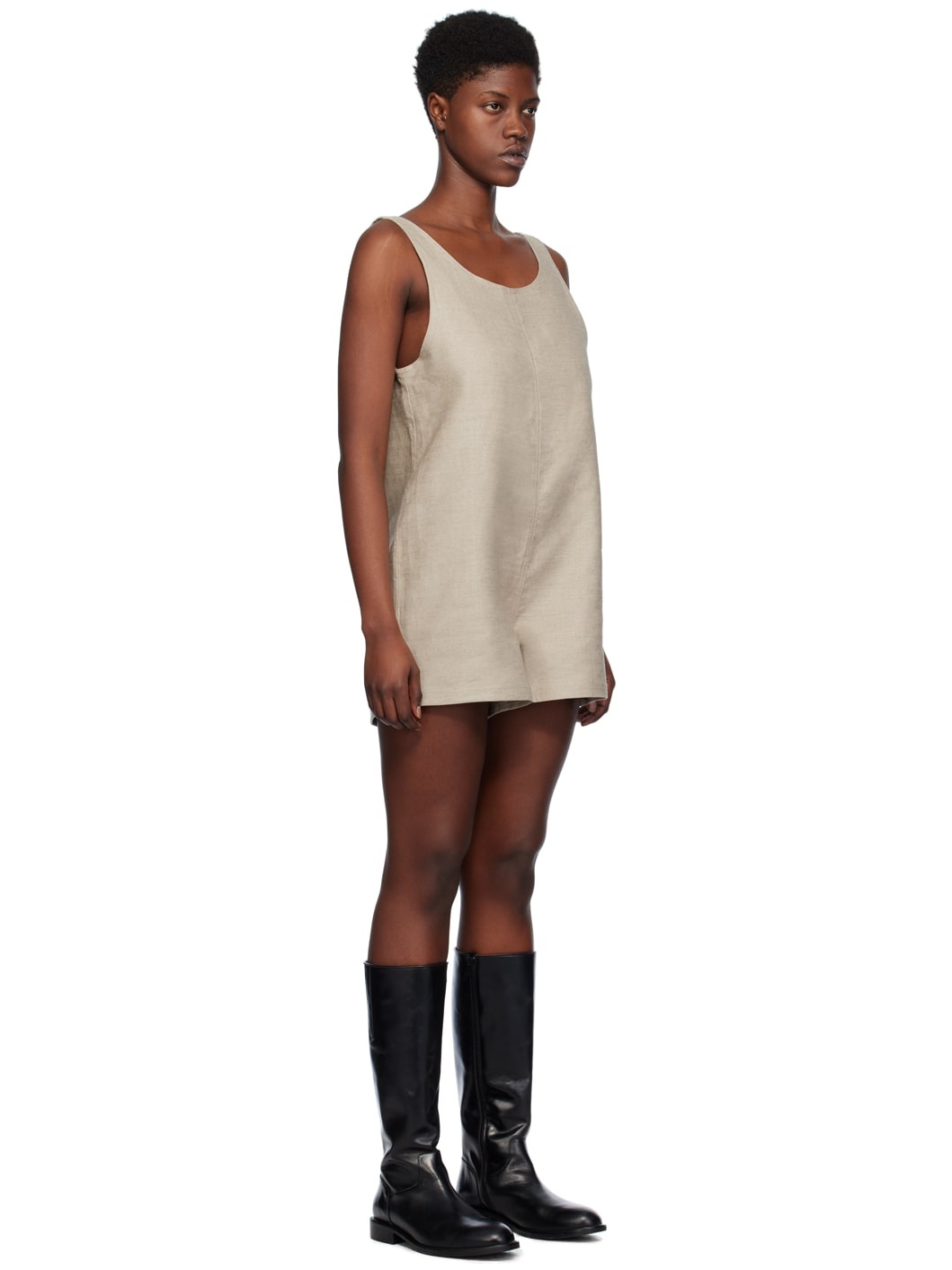 Beige Tank Jumpsuit - 2