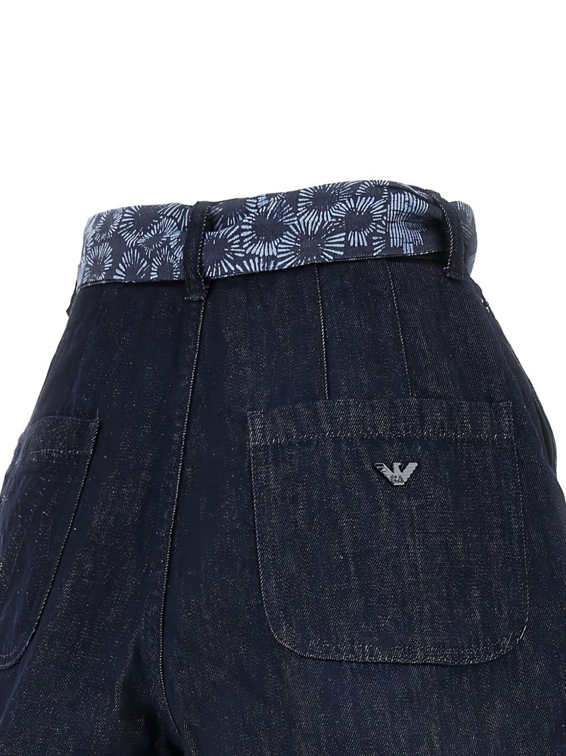 printed-tie denim shorts 4