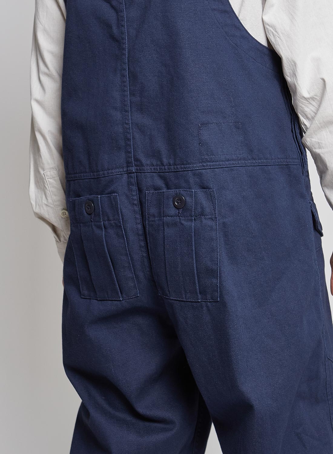 Railway Dungaree Heavy Cotton in Black Navy - 3